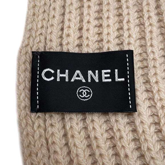 CHANEL Sequins Coco Mark Cashmere Scarf AA9552 - Picture 5 of 7